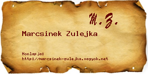 Marcsinek Zulejka névjegykártya